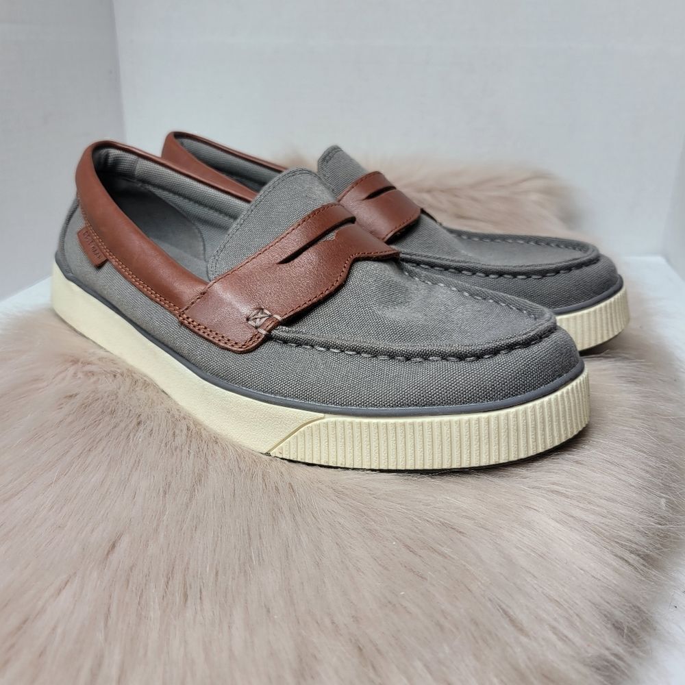 Cole Haan Nantucket 2.0 Penny Slip on Loafers Gray/Woodbury C33800 Size 8.5M